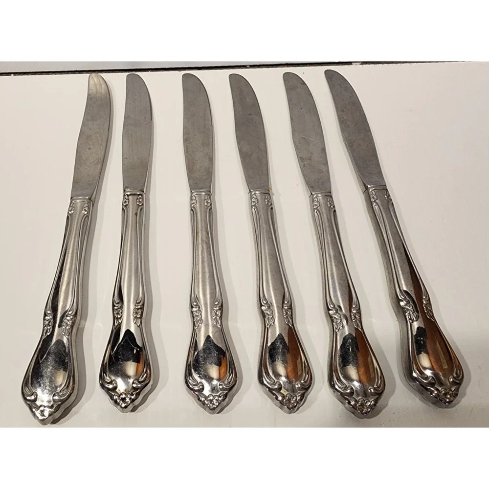 Oneida Chateau Stainless Serrated Dinner Knives Set of 6